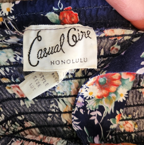 Vintage Honolulu Hawaii Smocked Tank Midi Dress Summer Retro Tiki Beach Resort - Picture 15 of 16